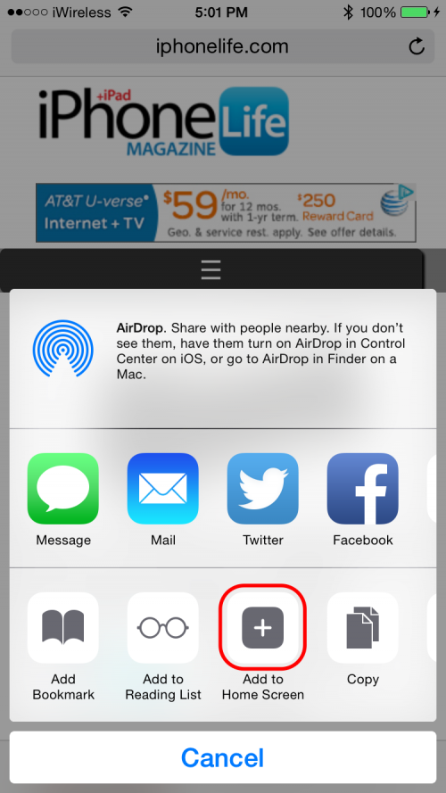 How to add a website to your home screen